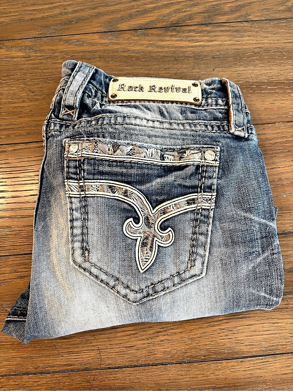 Rock Revival Sherry Easy Crop Capri Jeans Blue Size 31